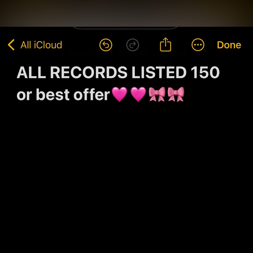 ALL RECORDS LISTED 150 OR BEST OFFER